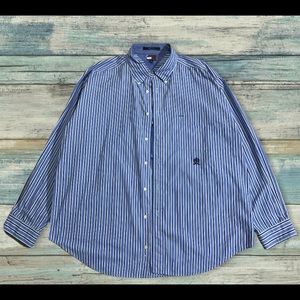 Vintage 1990s Men's XL Tommy Hilfiger Crest Oxford Shirt